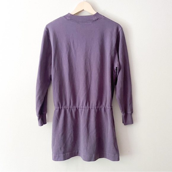 Wilfred Free Shirt Dress Long Sleeve Pockets Crew Neck Purple Size Medium - Picture 7 of 9